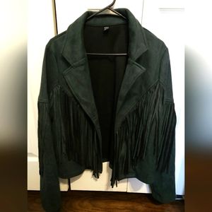 Green fringe jacket